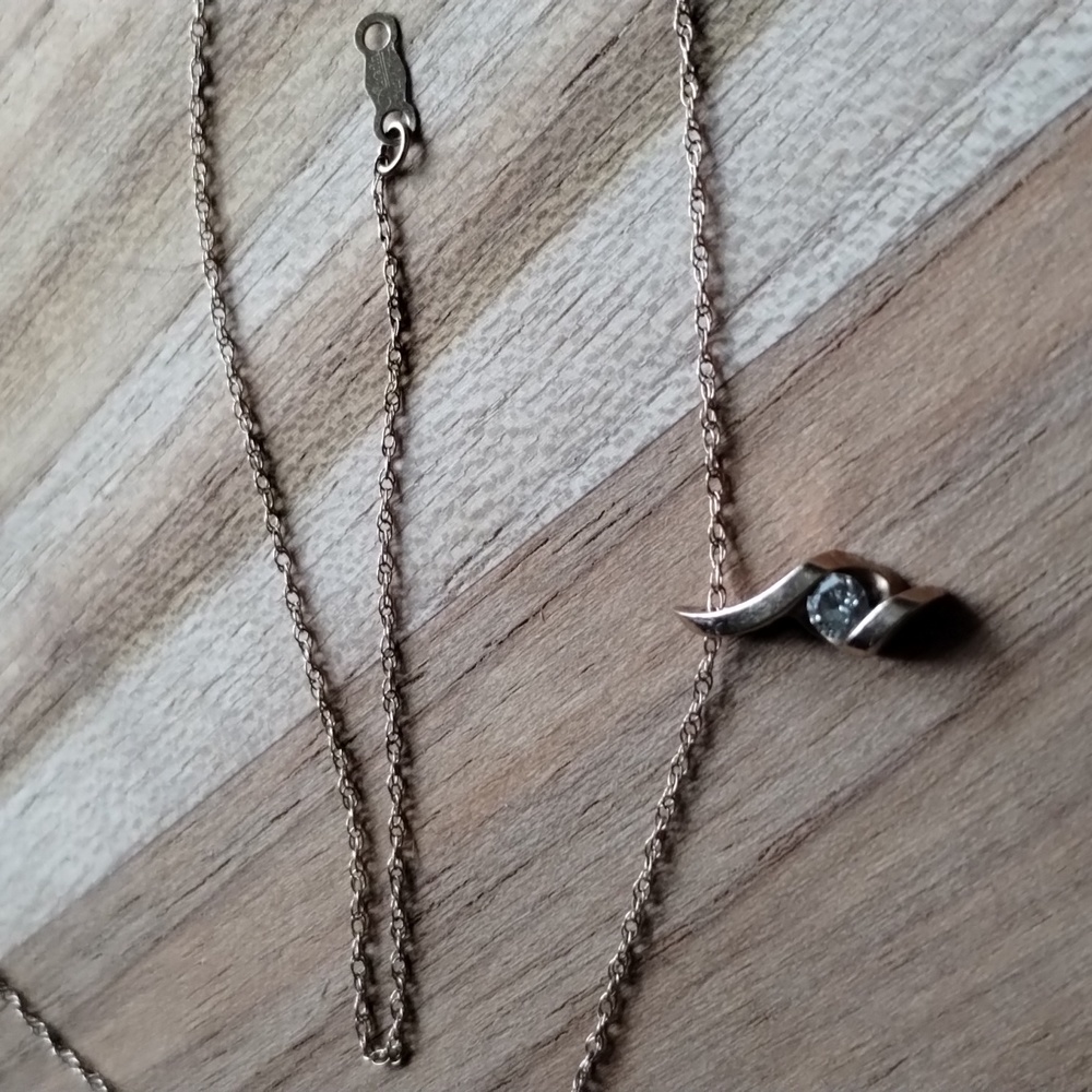 14k Natural Diamond Necklace - Picture 7 of 11